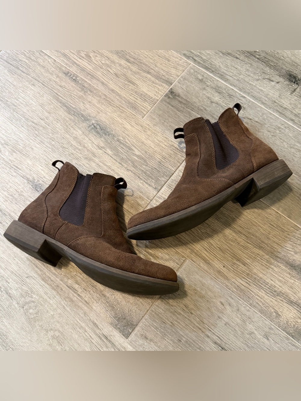 Eastland Daily Double Suede Boots Men's 11 D Brown Slip On Chelsea Dress Shoe